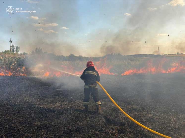 На Житомирщині минулої доби рятувальники ліквідовували понад 30 пожеж