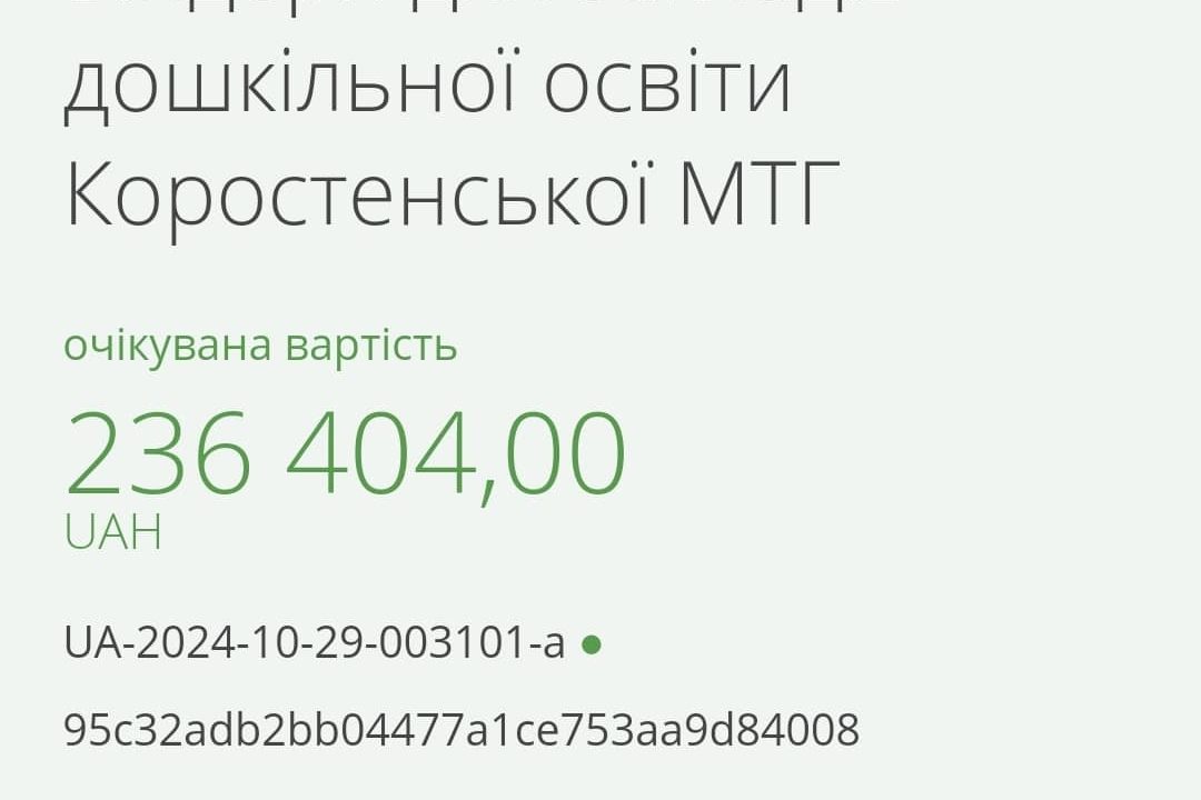 Відділ освіти Коростенської міської ради хоче придбати біндерів на понад 200 тис. грн