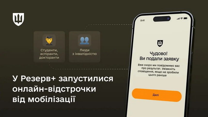 Послуга відстрочки від мобілізації стала доступною у “Резерв+”