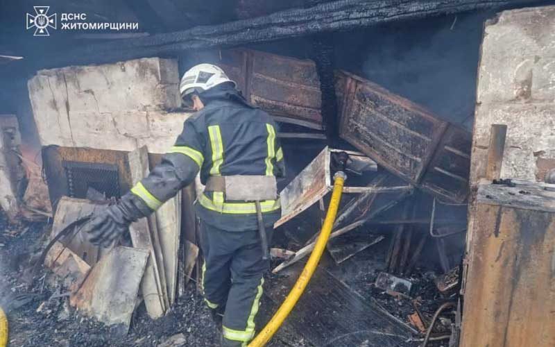 У селі Малинської громади горіли приватні домоволодіння: вогонь знищив сараї та автомобіль