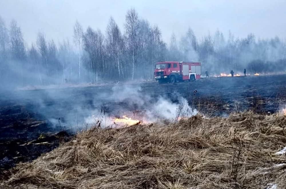 Вогнеборці спільно з селянами ліквідовували займання сухостою в Коростенському районі