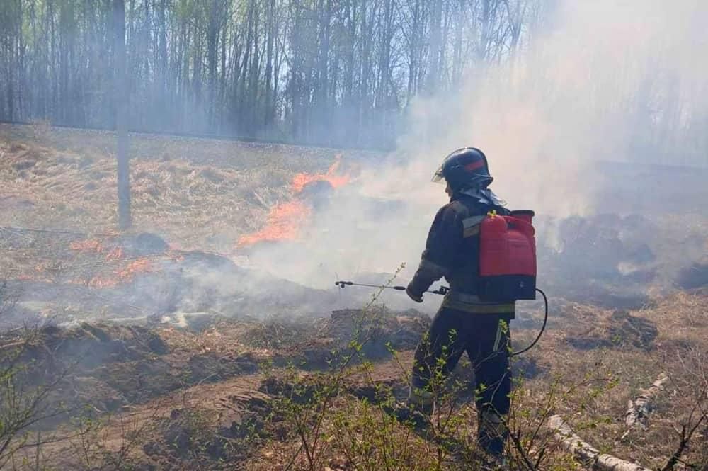 У селі на Коростенщині горіла суха трава: вогонь перекинувся на дві господарчі будівлі