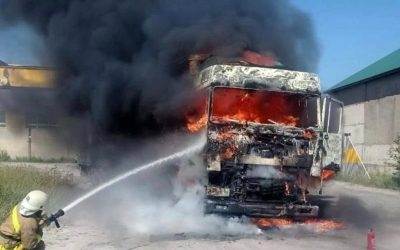 В одному з міст Житомирщини горіла вантажівка