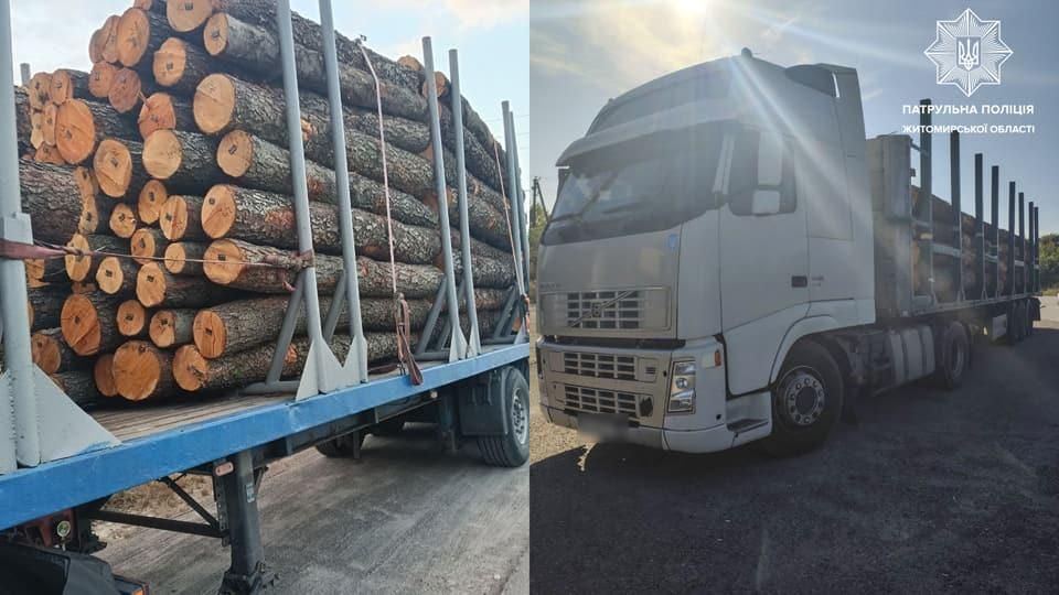 Минулого тижня патрульні виявили майже десяток випадків незаконного перевезення деревини територію Житомирщини