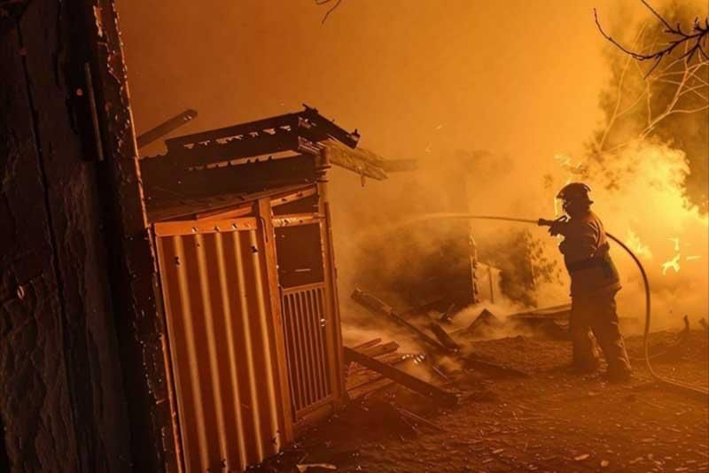 У селі Коростенського району вогонь знищив житловий будинок та літню кухню, рятувальники три години гасили пожежу