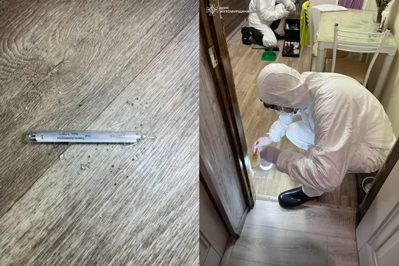Жителі однієї з багатоповерхівок у Житомирській області викликали рятувальників через ртуть на кухні