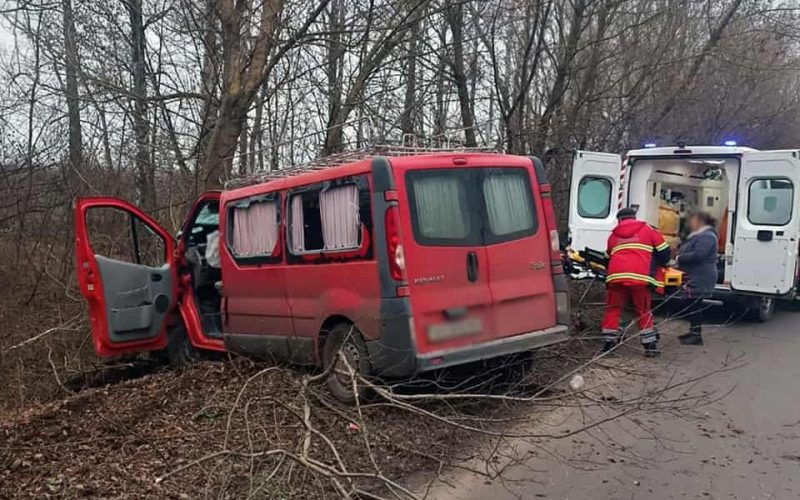 На Житомирщині мікроавтобус з’їхав з дороги та зіткнувся з деревом: травмувалися двоє