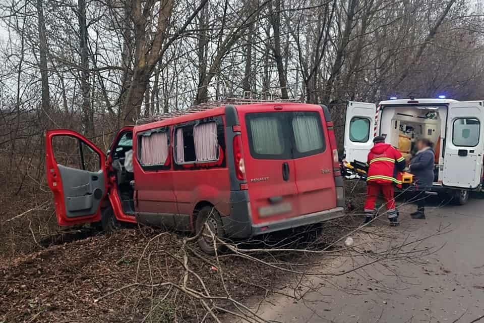 На Житомирщині мікроавтобус з’їхав з дороги та зіткнувся з деревом: травмувалися двоє