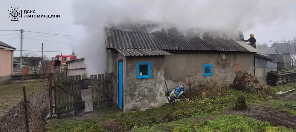 У Малині рятувальники ліквідували пожежу в літній кухні та врятували чотирьох кроликів