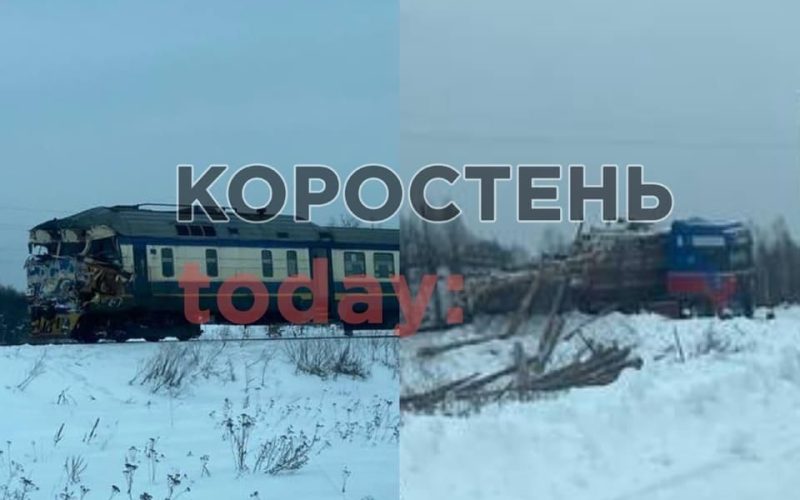 На залізниці в Олевській громаді потяг зіштовхнувся з вантажівкою, що перевозила деревину