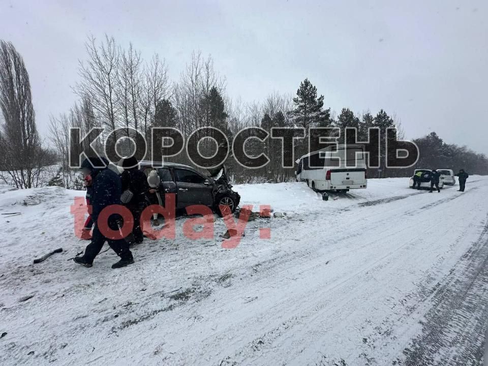 Поблизу Коростеня зіткнулися автобус та KIA