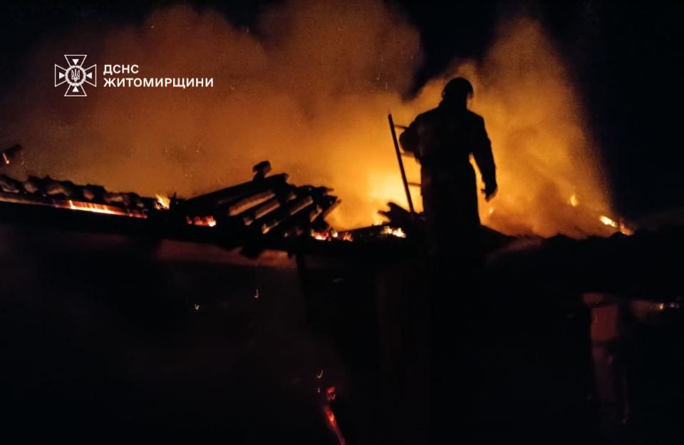 На Житомирщині за добу сталося три пожежі, одну з них гасили в Коростенському районі