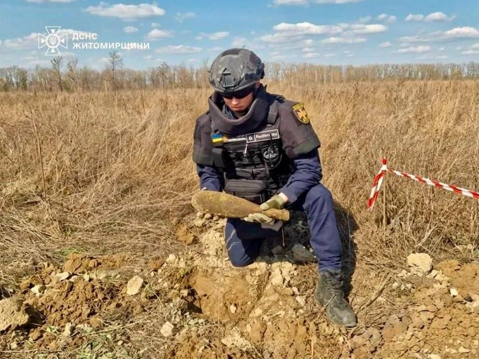 У селі на Малинщині виявили та знешкодили мінометну міну