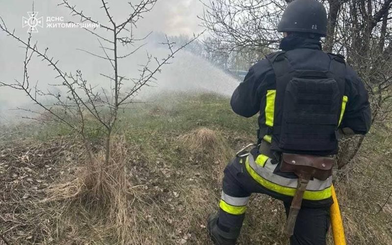 У Коростені через атаку дронів загорілась суха трава