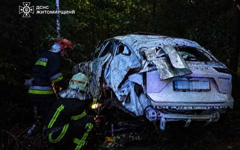 Поблизу одного з сіл на Малинщині легковик зʼїхав у кювет: водій та пасажирка вибрались, одна жінка загинула