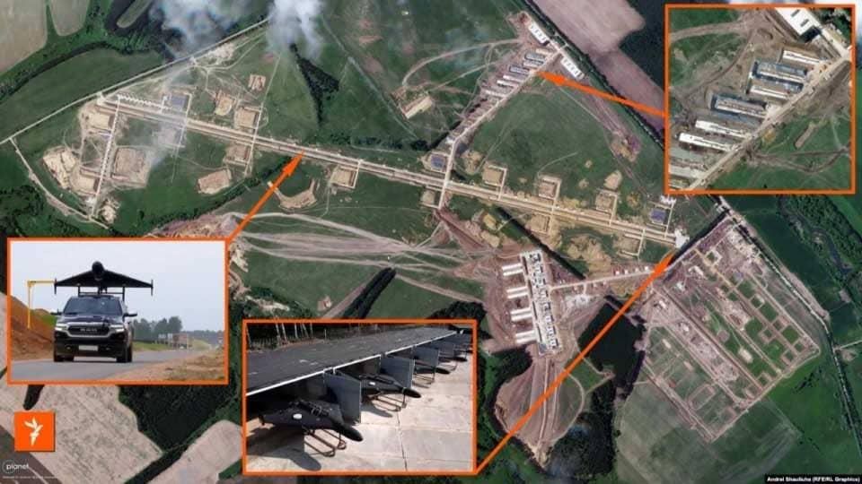 РФ запускає “Шахеди” через Білорусь: біля кордону виявили п’ять нових баз для дронів