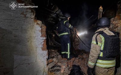 Вибуховою хвилею на Житомирщині частково знищено магазин, виникла пожежа на обʼєкті інфраструктури