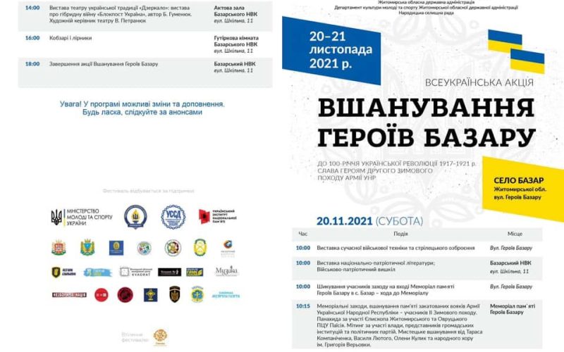 Як на Коростенщині пройдуть заходи до 100-річчя трагедії Базару