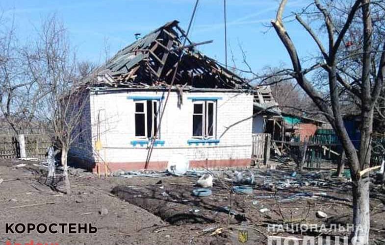 Поліція назвала населені пункти Житомирщини, які минулої доби зазнали обстрілів