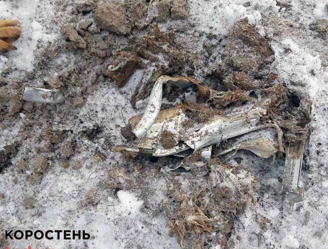 Поліція показала уламки дрона-шахіда, збитого вночі на Коростенщині ?ФОТО