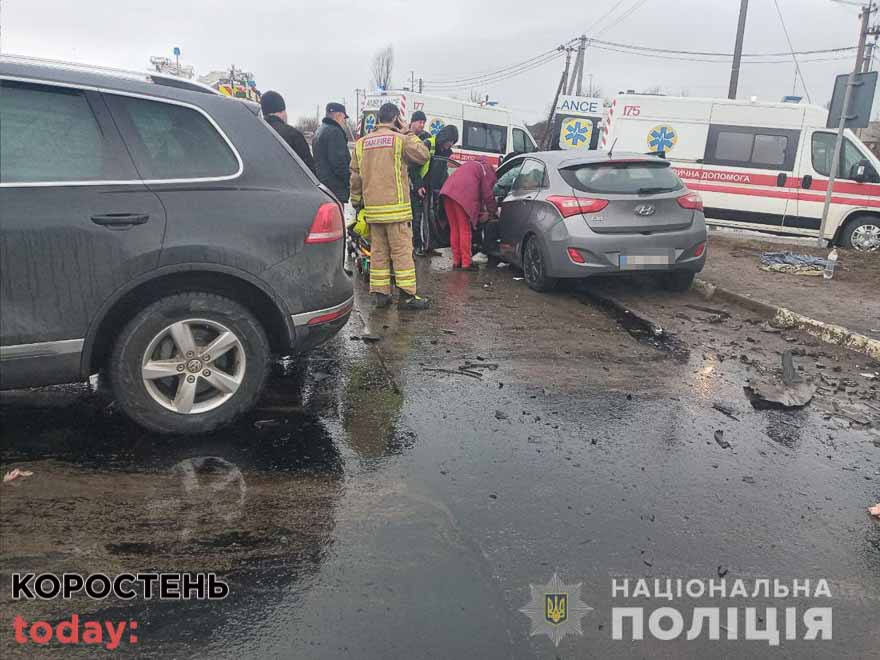 Подробиці ДТП біля Коростеня: Volkswagen при повороті не пропустив зустрічний Hyundai ?ФОТО