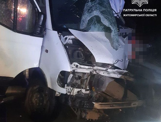 На автодорозі в Коростенському районі зіштовхнулись вантажівка з дизельним пальним та мікроавтобус – один з водіїв загинув