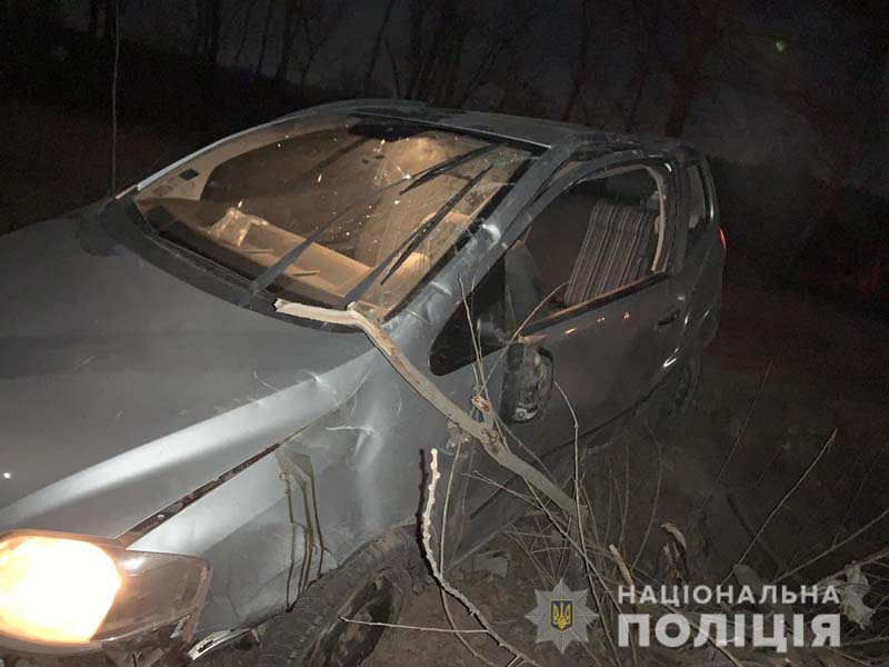 Вночі у Коростені автомобіль «злетів» з дороги і в’їхав у дерево: троє пасажирів травмовані