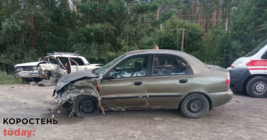 Поблизу одного з сіл Малинської громади зіштовхнулись ВАЗ та Lanos, четверо травмованих