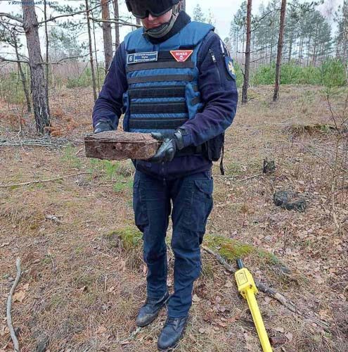 Поблизу одного з сіл, що поруч з Коростенем, піротехніки виявили міну та артснаряди ?ФОТО