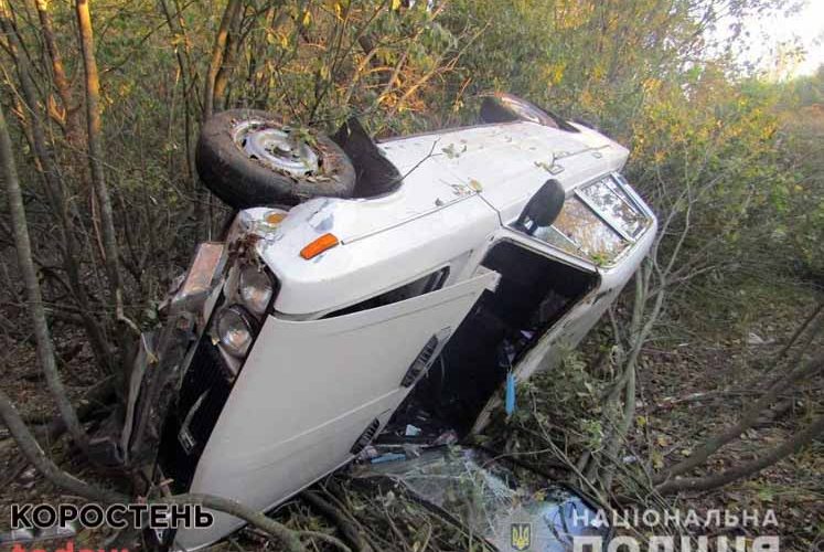 В Овручі двоє молодиків викрали автомобіль та злетіли в кювет