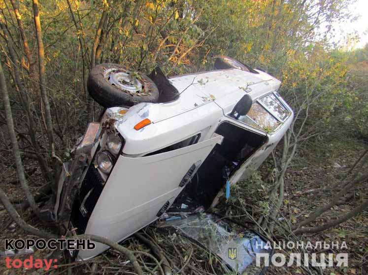 В Овручі двоє молодиків викрали автомобіль та злетіли в кювет