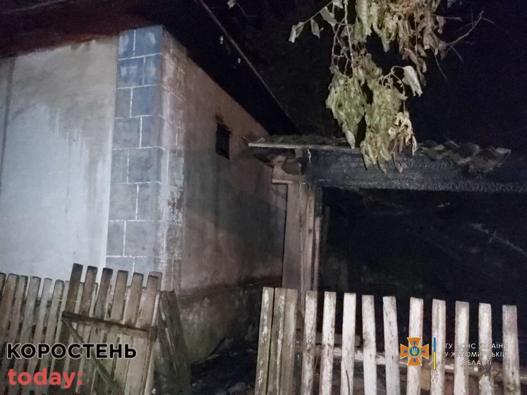 В Овруцькому районі випадковий свідок викликав рятувальників, побачивши що горить господарча будівля ?ФОТО