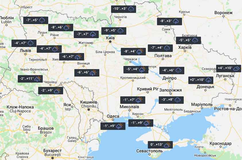 Завтра на Житомирщині можлива злива, а вночі вдарить мороз