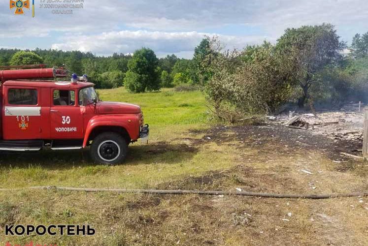 У селі Малинської громади через сильний вітер вогонь знищив будинок та дві прибудови (ФОТО)