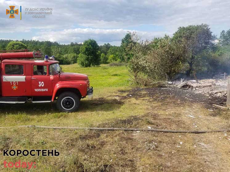 У селі Малинської громади через сильний вітер вогонь знищив будинок та дві прибудови (ФОТО)