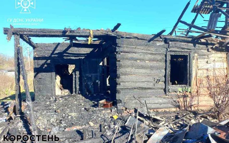 У селі поблизу Коростеня горів дерев’яний будинок