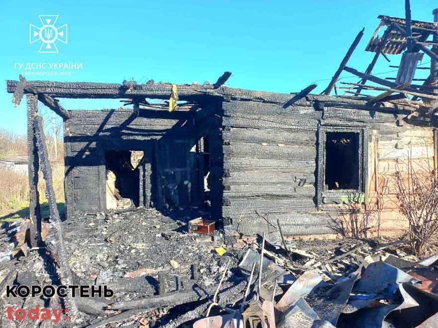 У селі поблизу Коростеня горів дерев’яний будинок