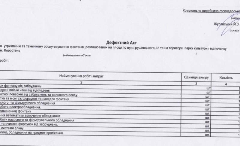 У Коростені майже за 50 тис. грн хочуть почистити фонтани