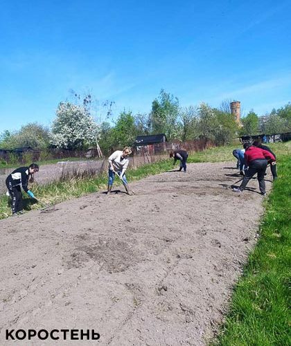 На Коростенщині працівники Горщиківського ліцею взялись висаджувати городину (ФОТО)