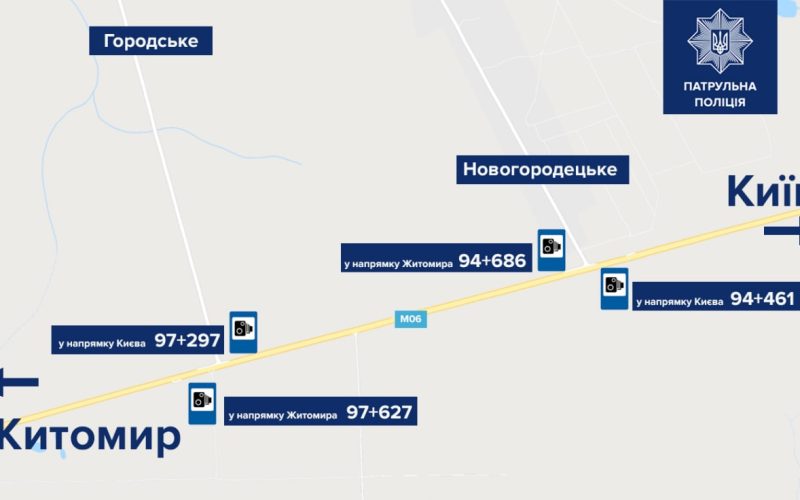 МВС оголосило про запуск камер фіксації порушень ПДР на п’яти ділянках траси Київ – Чоп у Житомирській області