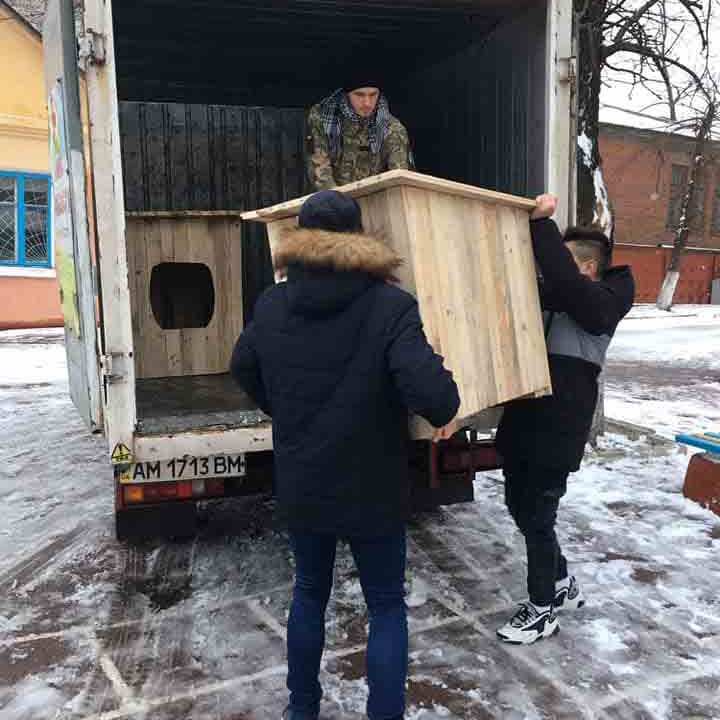 Учні коростенської гімназії роблять будиночки для притулку тварин (ФОТО)