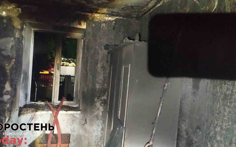 У Коростені ліквідовано пожежу у приватному будинку, де зайнявся телевізор